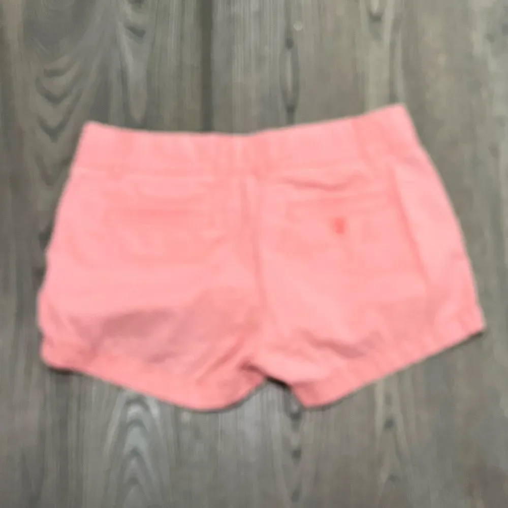 J. Crew Chino Broken-In Shorts Flat Front Hook & Eye Zip Fly Cotton Pink Size 2